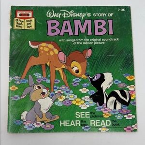Walt Disney's Story of Bambi Book No Cassette Tape) BOOK ONLY 24 Pages Vintage